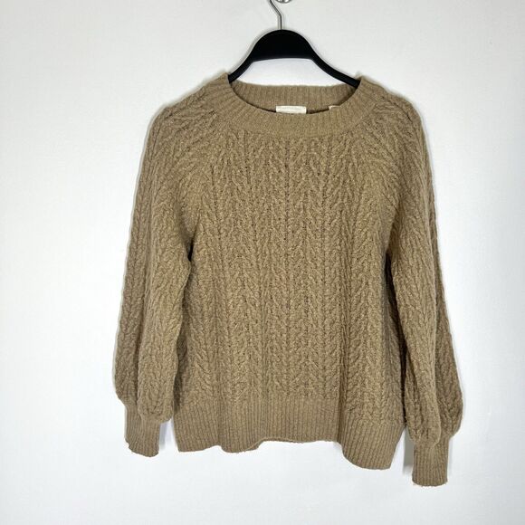 DOEN Sz S Sacha Wool Pullover Sweater in Oatmeal Tan - Picture 2 of 12